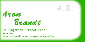 aron brandt business card