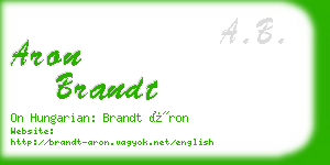 aron brandt business card